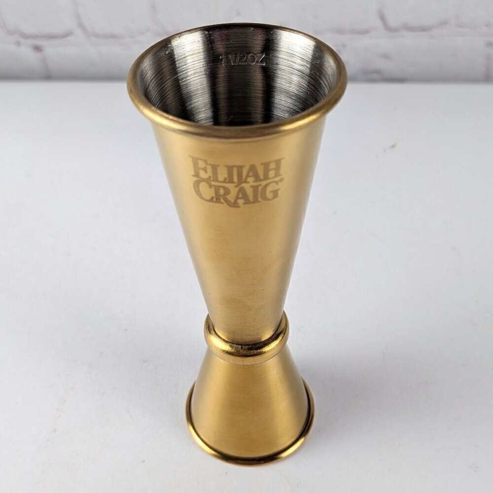 Elijah Craig Brass-tone Double Sided Cocktail Jigger 1oz/2oz